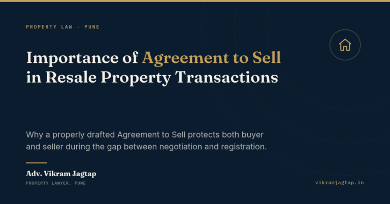 Importance of Agreement to Sell in Resale Property Transactions